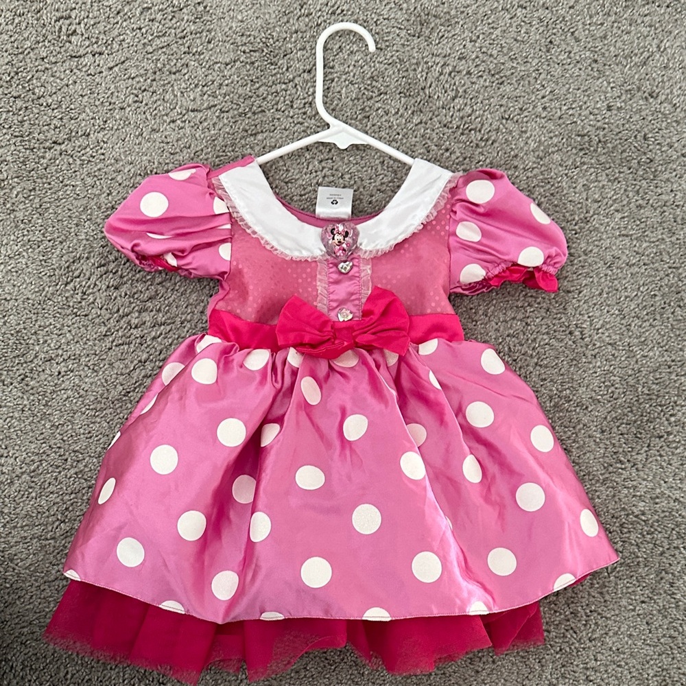 Disney Minnie Mouse Pink and White Polka Dot Costume Dress 2T
